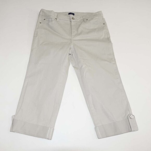 Not Your Daughter's Women's Cuffed Cropped Jeans Size 12 Beige Lift Tuck NYDJ - Picture 1 of 9